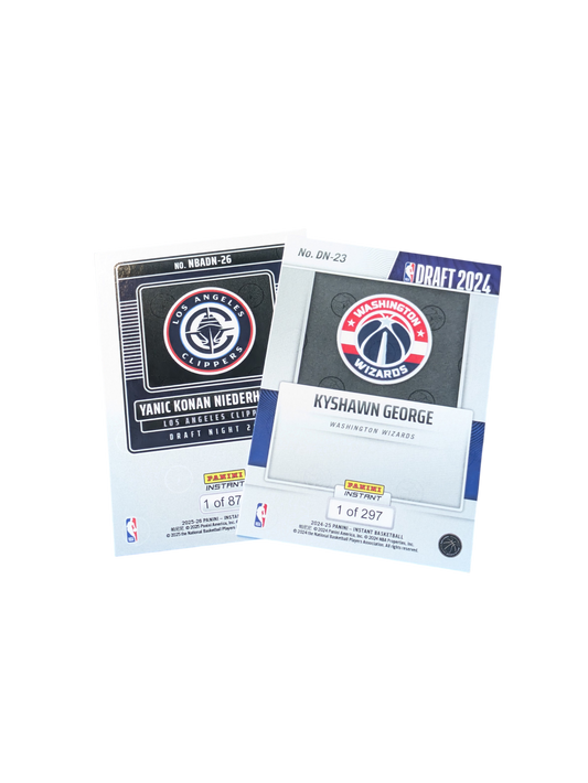 Panini Draft 2024 Kyshawn George & Draft 2025 Yanic Konan Niederhauser card Bundle