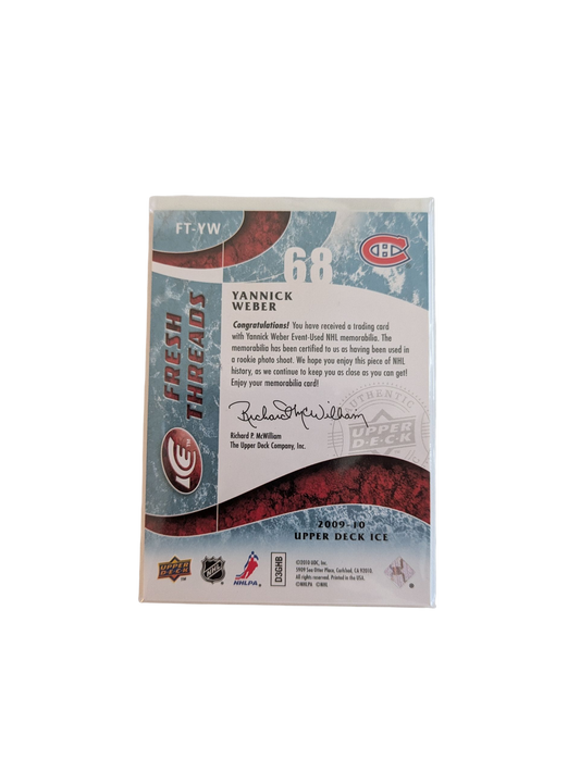 2009 Upper Deck Ice Montreal Canadiens Yannick Weber Jersey Patch #FT-YW Card