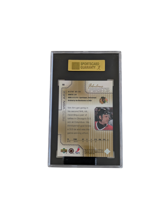 2000 Upper Deck Pros & Prospects Chicago Blackhawks Reto Von Arx SGC /1000 Card