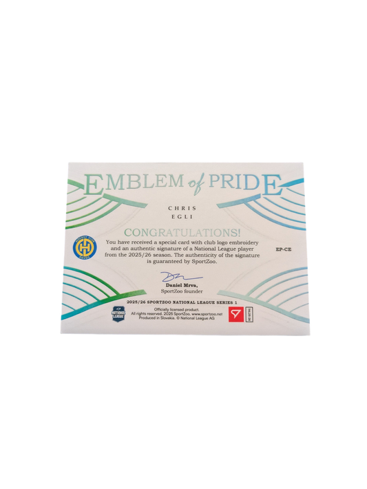 2026 SportZoo National League Series 1 Davos Chris Egli 30/35 Auto card