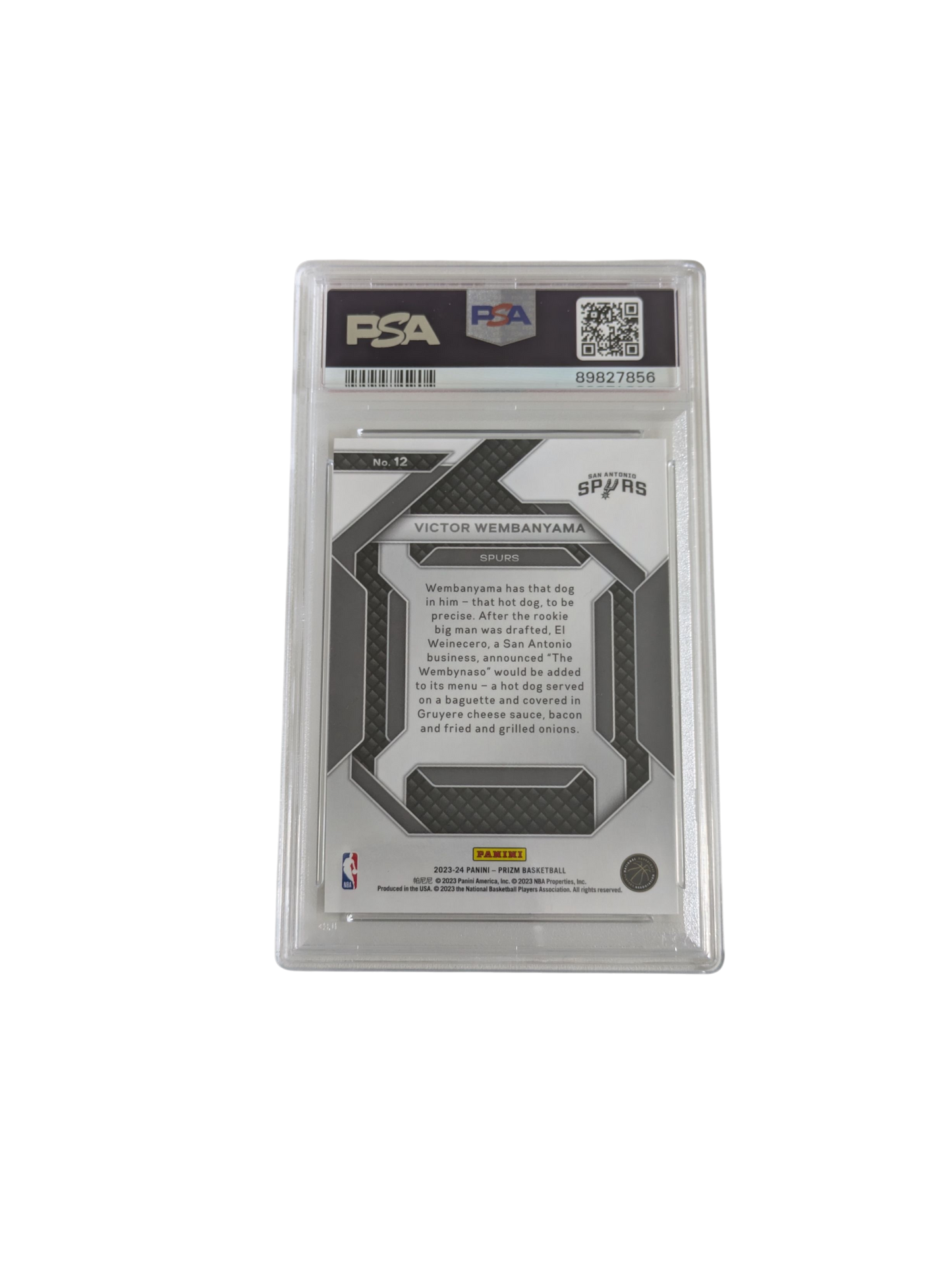 2023 Panini Prizm Victor Wembanyama Emergent PSA 9 card