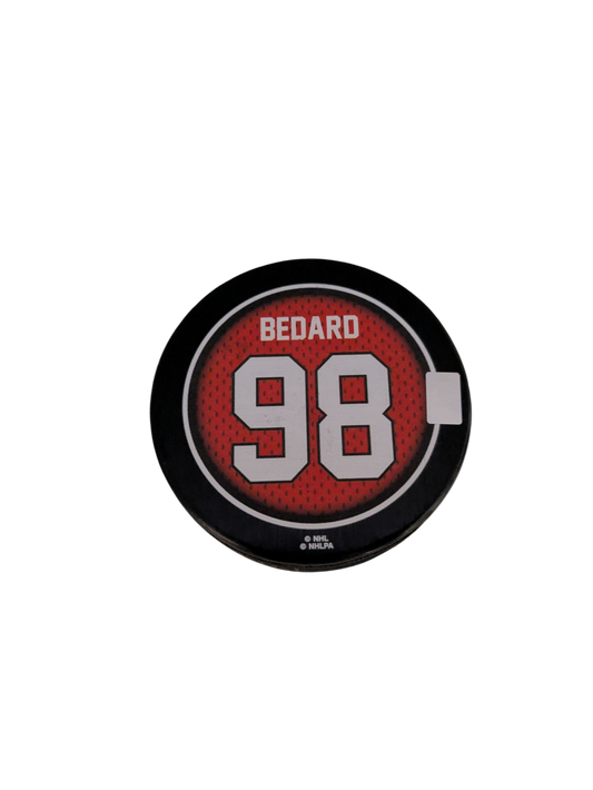 Chicago Blackhawks Connor Bedard NHL Calder Memorial Trophy Puck /2024