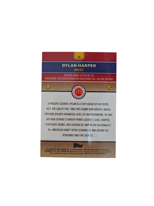 2024 Topps Chrome McDonald's All American Games Dylan Harper #88 Blue Card