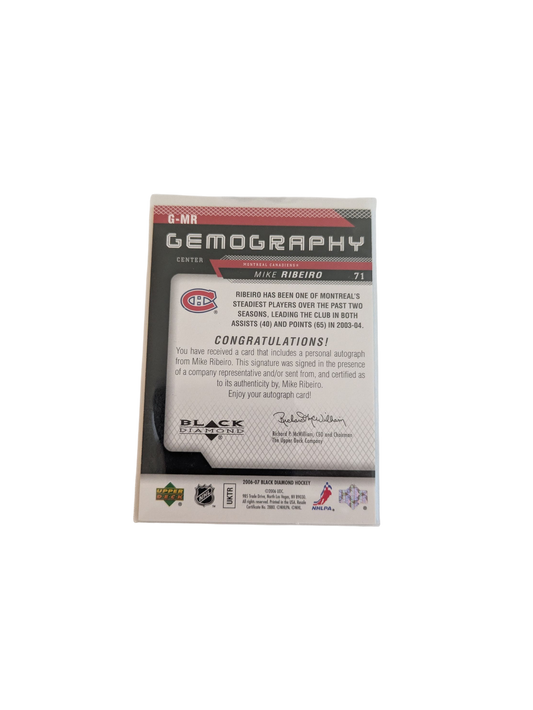 2006 Upper Deck Geography Montreal Canadiens Mike Ribeiro Auto Card