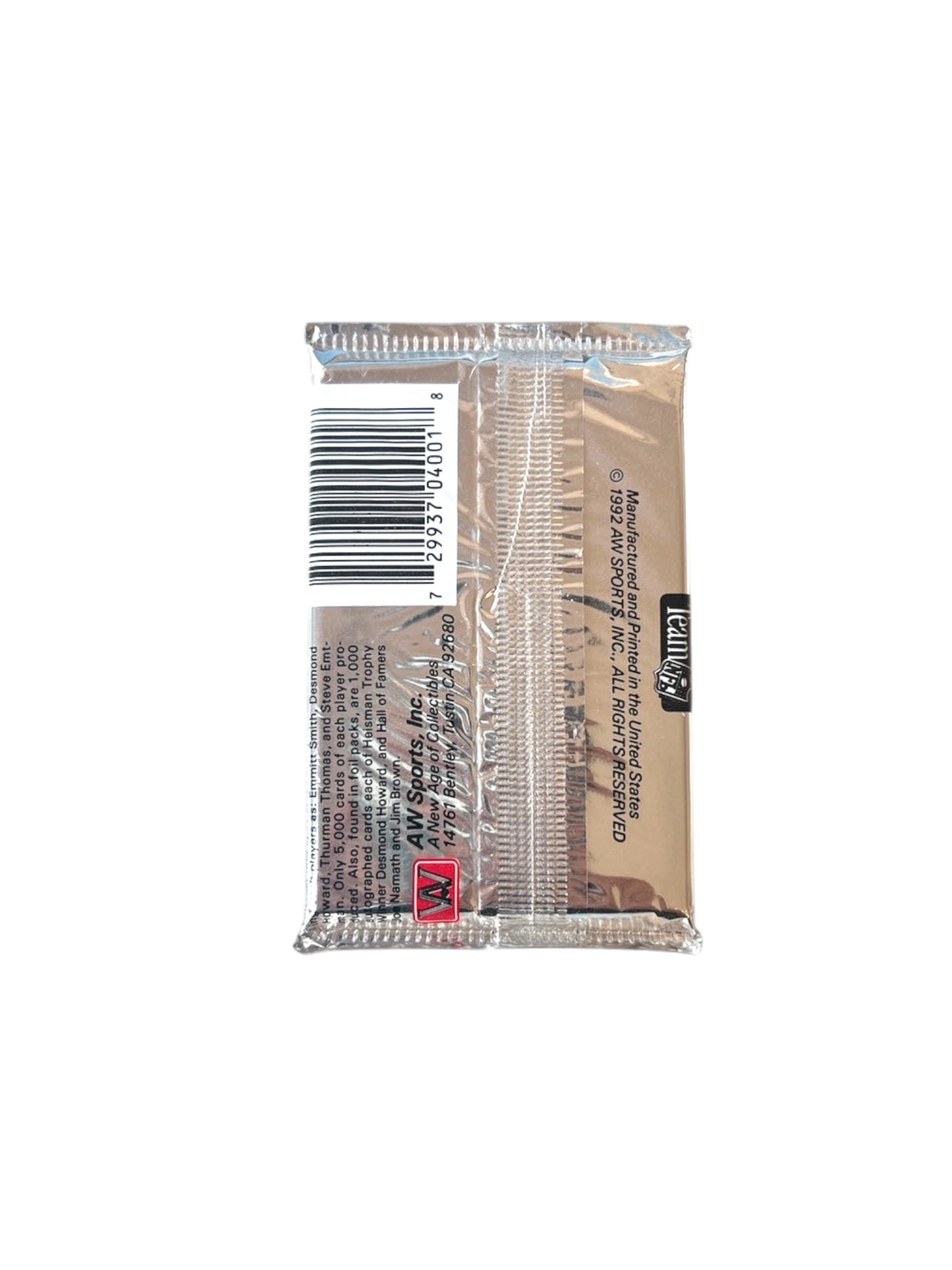 1992 All World NFL Trading Cards Pack