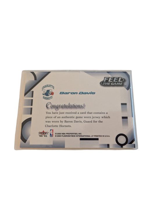 2000 Fleer Feel the Game Charlotte Hornets Baron Davis Patch Card