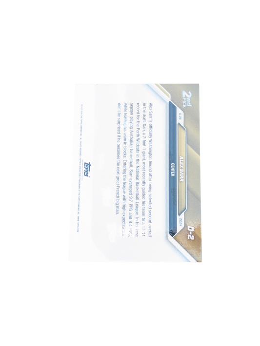 2025 Topps Now Washington Wizards Draft Pick 2 Alex Sarr Rookie card