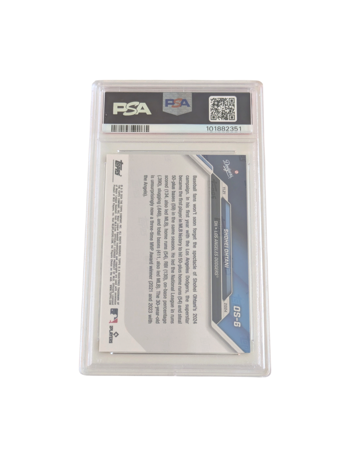 2024 Topps Now Shohei Ohtani MVP PSA Card