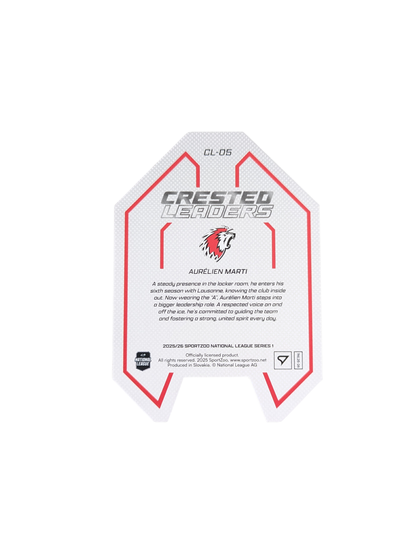 2026 SportZoo National League Crested Leaders Lausanne Aurélien Marti 50/65 card