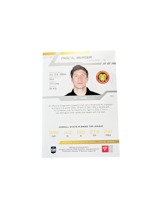 2025 SportZoo National League Langnau Pascal Berger 08/30 Blue card