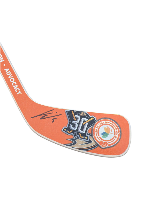 2024 Mini Wood Hockey Stick Anaheim Ducks signed by Urho Vaakanainen