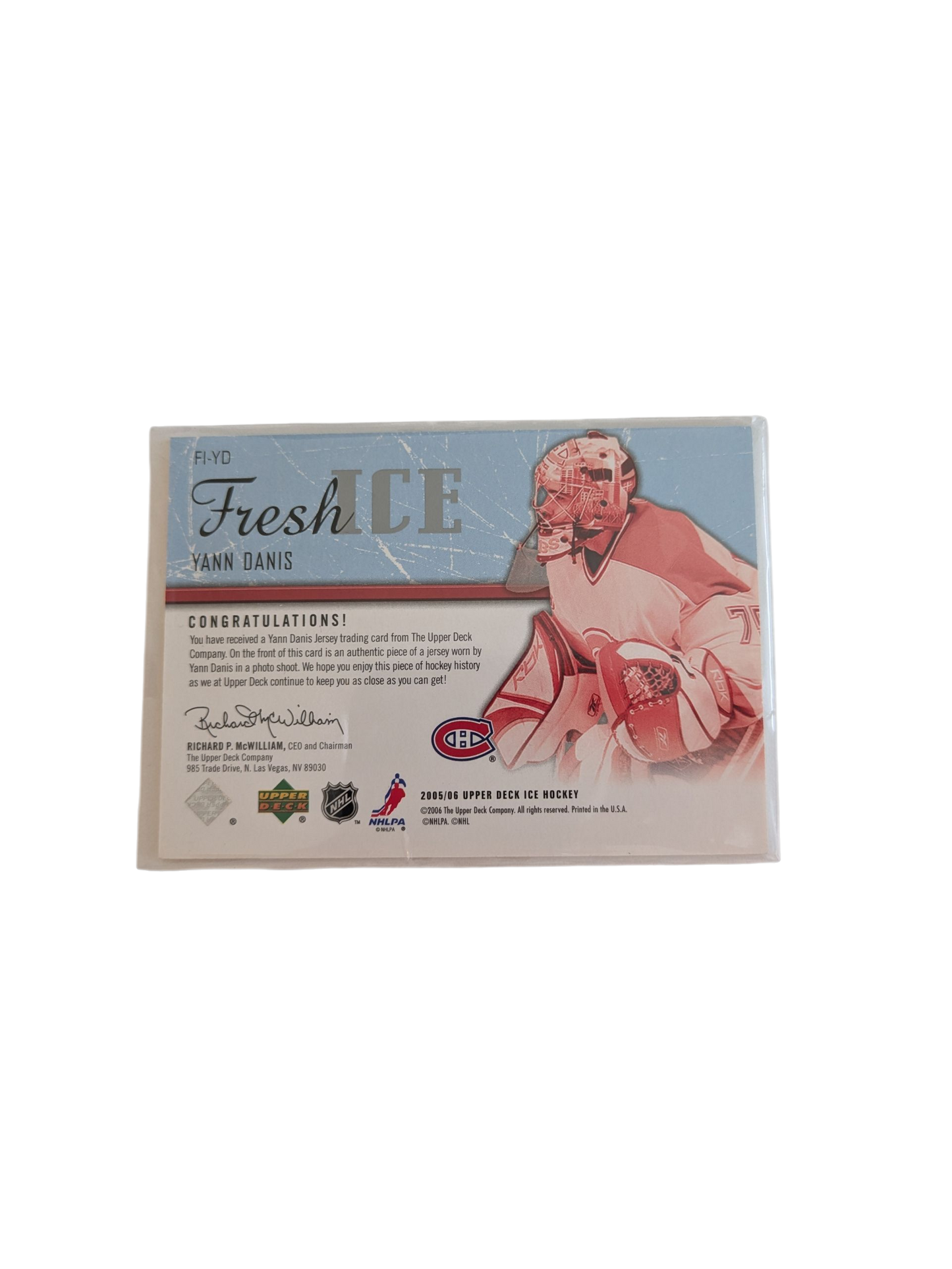 2005 Upper Deck Fresh Ice Montreal Canadiens Yann Danis Patch Card