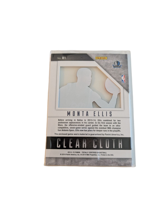 2014 Panini Totally Certified Dallas Mavericks Monta Ellis Patch Card