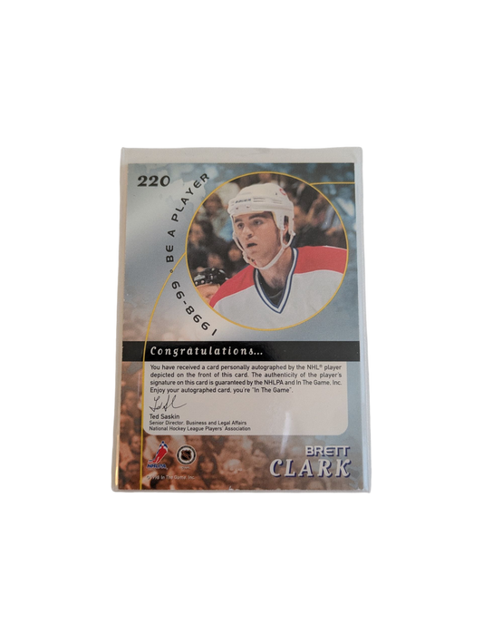 1998 In The Game Be a Player Montreal Canadiens Brett Clark Auto Card