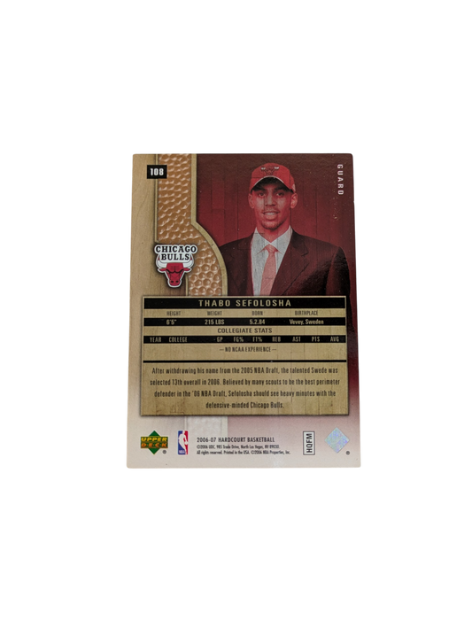 2006 Upper Deck Hardcourt Futures Chicago Bulls Thabo Sefolosha 197/199 Draft card
