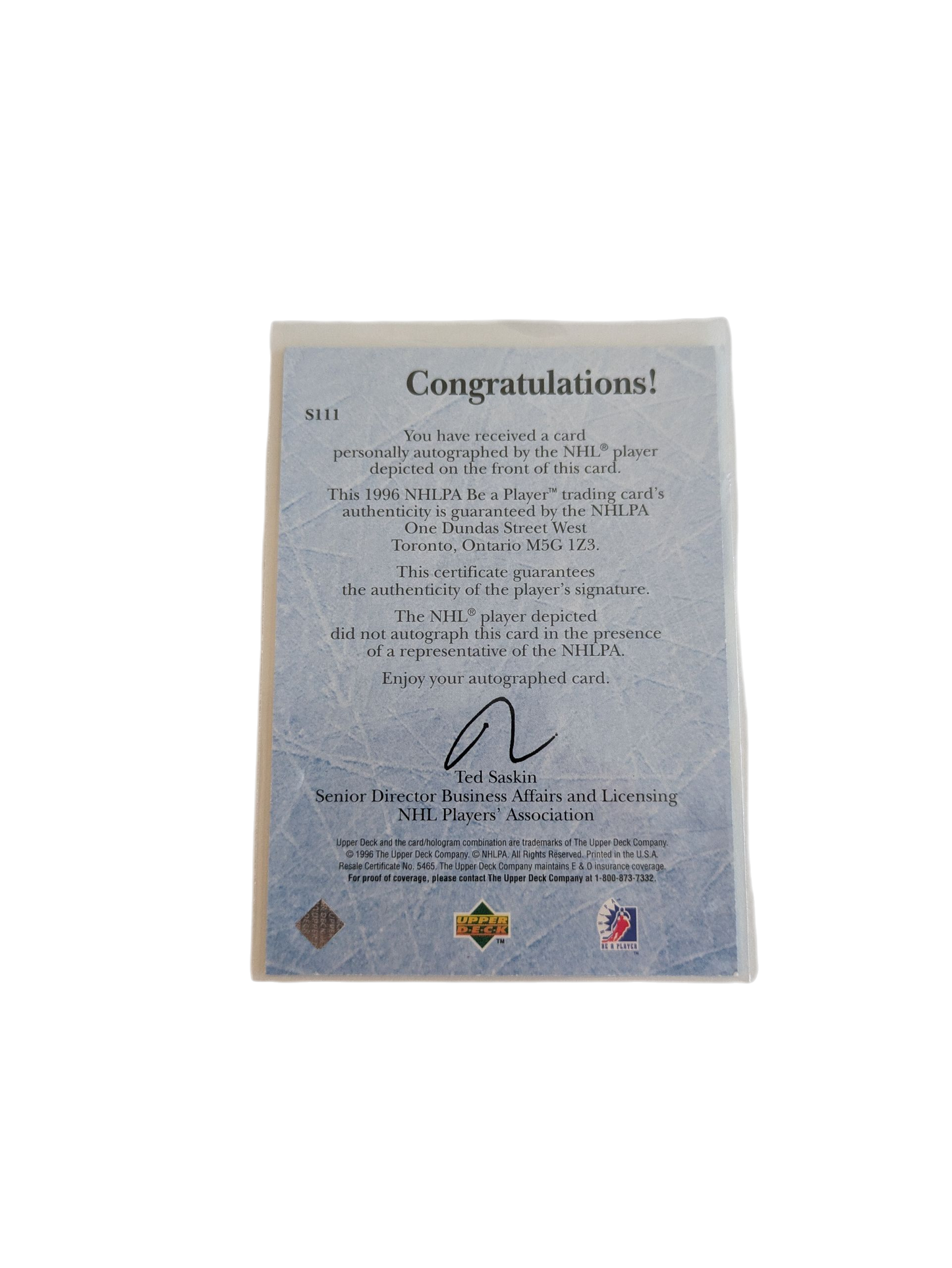 1996 Upper Deck Be a Player Montreal Canadiens Lyle Odelein Auto Card