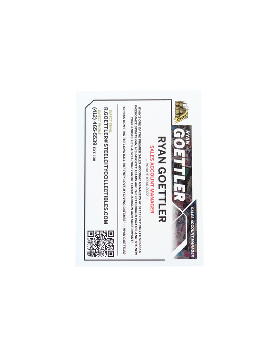 2022 Steel City Rookie of the Year ROY Ryan Goettler Auto card