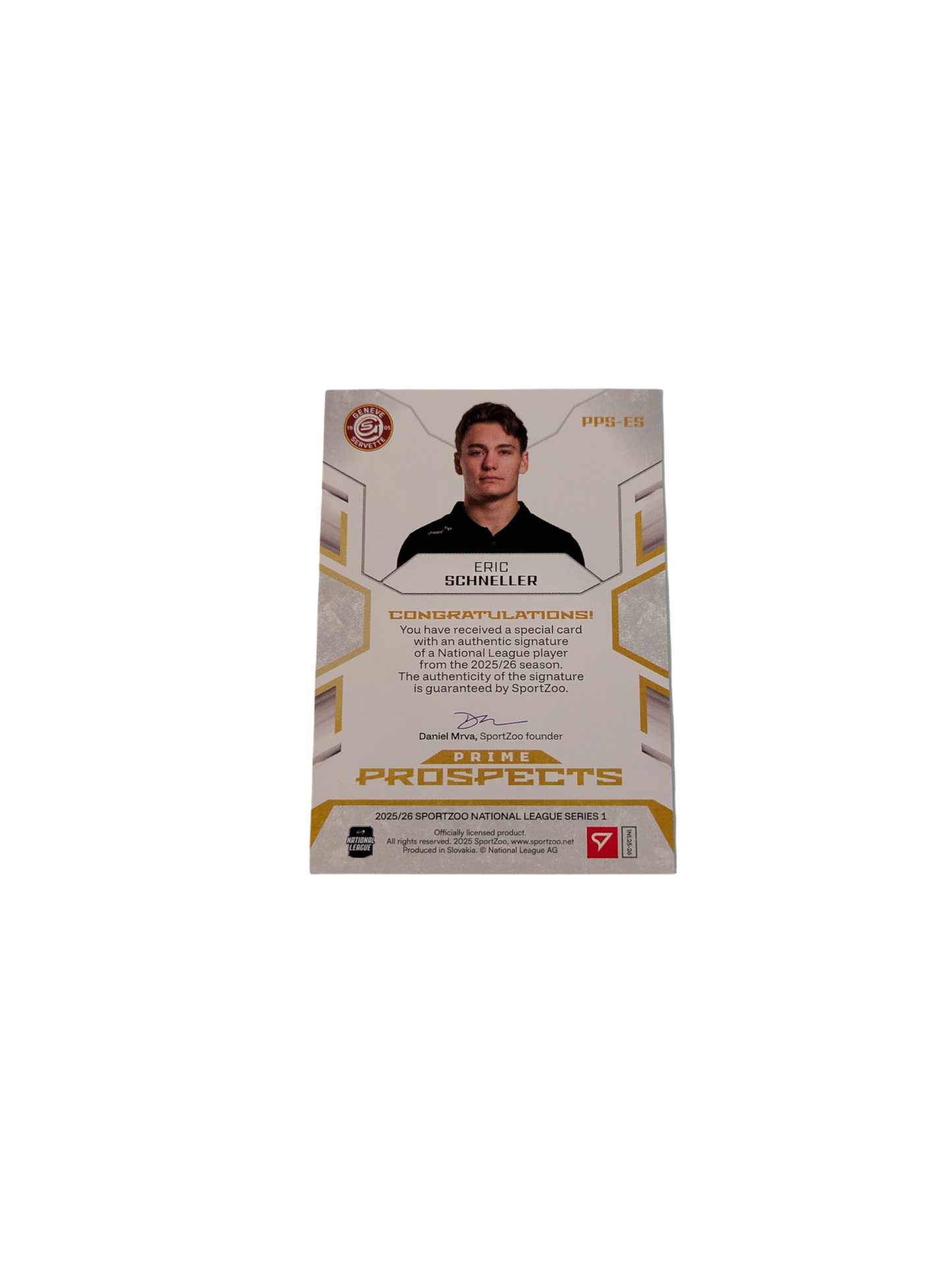 2026 SportZoo National League Prime Prospects GSHC Eric Schneller 30/35 Auto card