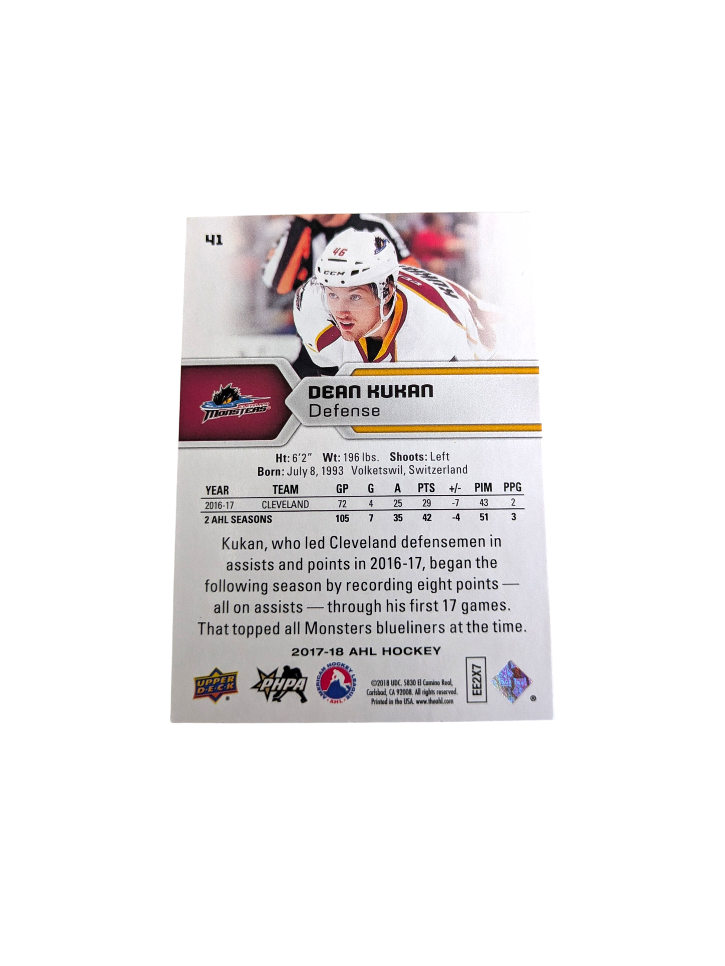 2015 Upper Deck AHL Hockey Hamilton Bulldogs Sven Andrighetto Auto Card