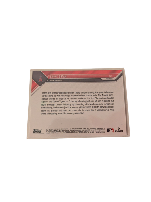 2023 Topps Now Los Angeles Angels Shohei Ohtani Doubleheader First Card