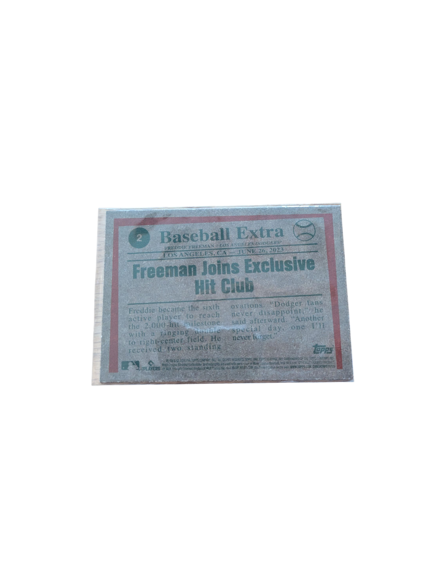 Topps Heritage Los Angeles Dodgers Freddie Freeman 23 Highlights Card