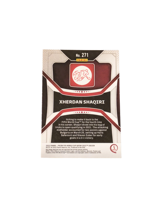 2022 Panini Prizm FIFA World Cup Qatar Switzerland Xherdan Shaqiri #271 card