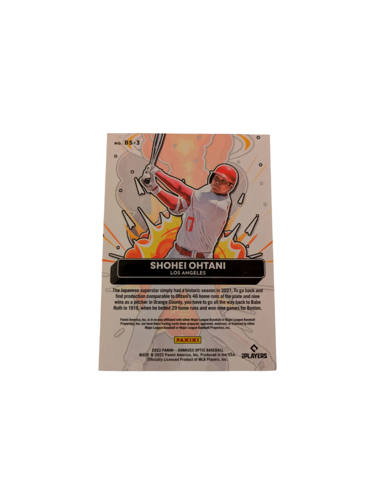 2022 Panini Optic 0 Donruss Los Angeles Angels Shohei Ohtani Bomb Squad Card