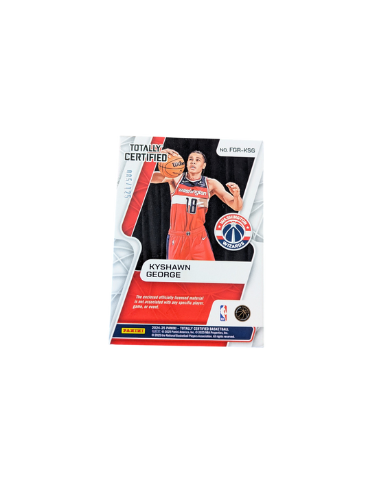 2025 Panini Totally Certified Washington Wizards Kyshawn George Rookie Patch /125 Card