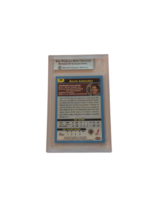 2001 Topps Chrome Colorado Avalanche David Aebischer #46 Beckett card