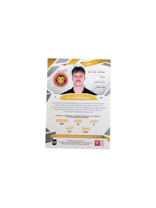 2026 SportZoo National League Langnau Dario Allenspach Green 24/30 card