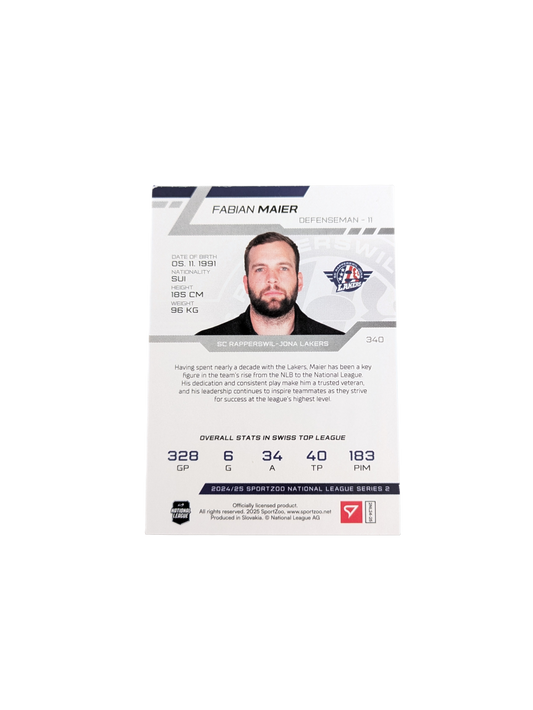 2025 SportZoo National League Rapperswil Fabian Maier 17/20 Red card