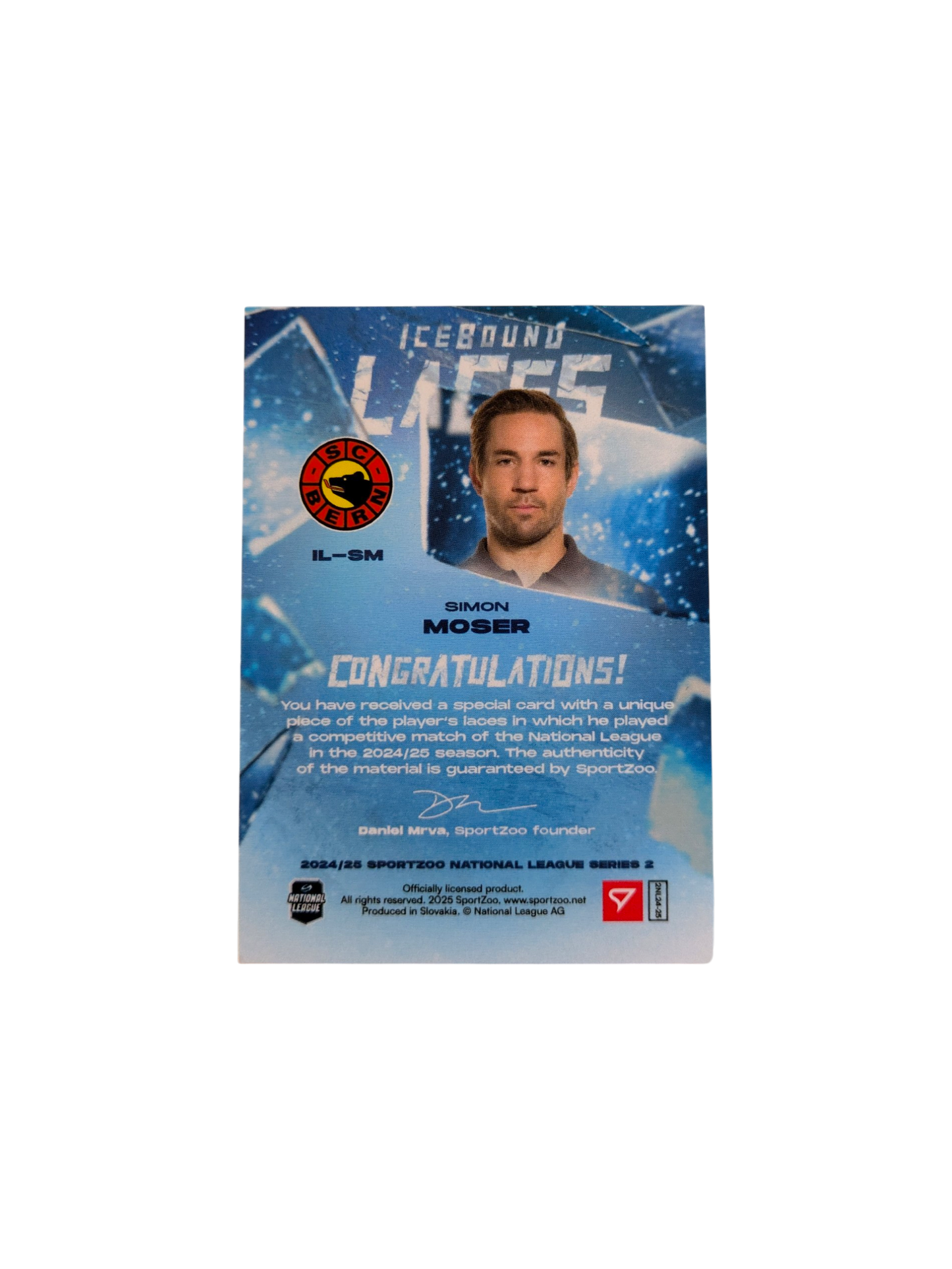 2025 SportZoo National League Series 2 EHC Kloten IceBound Laces Sami Niku /30 card