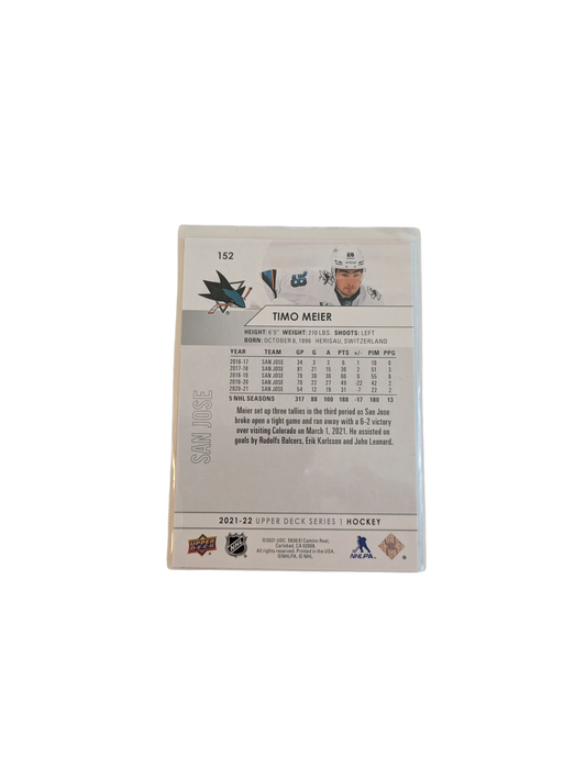 2021 Upper Deck Series 1 San Jose Sharks Timo Meier #152 Card
