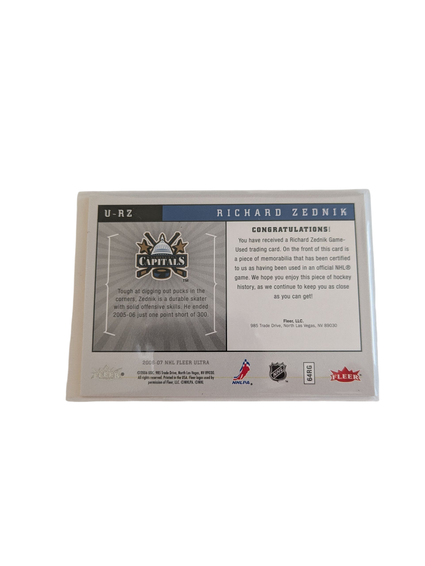 2006 Fleer Ultra Uniformity Montreal Canadiens Richard Zednik Patch Card