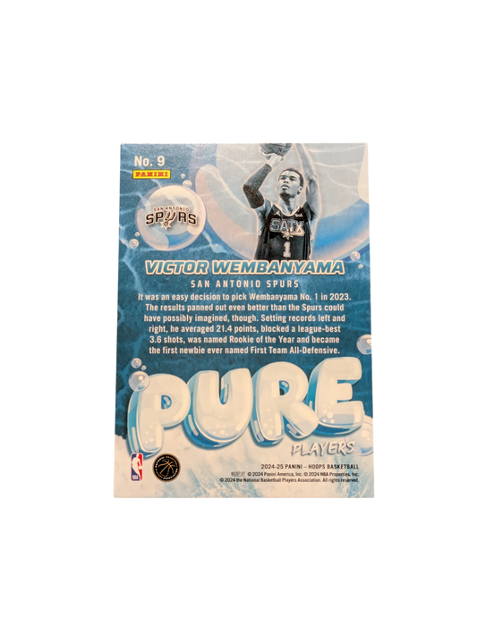 2024 Panini NBA Hoops San Antonio Spurs Victor Wembanyama Pure Players card