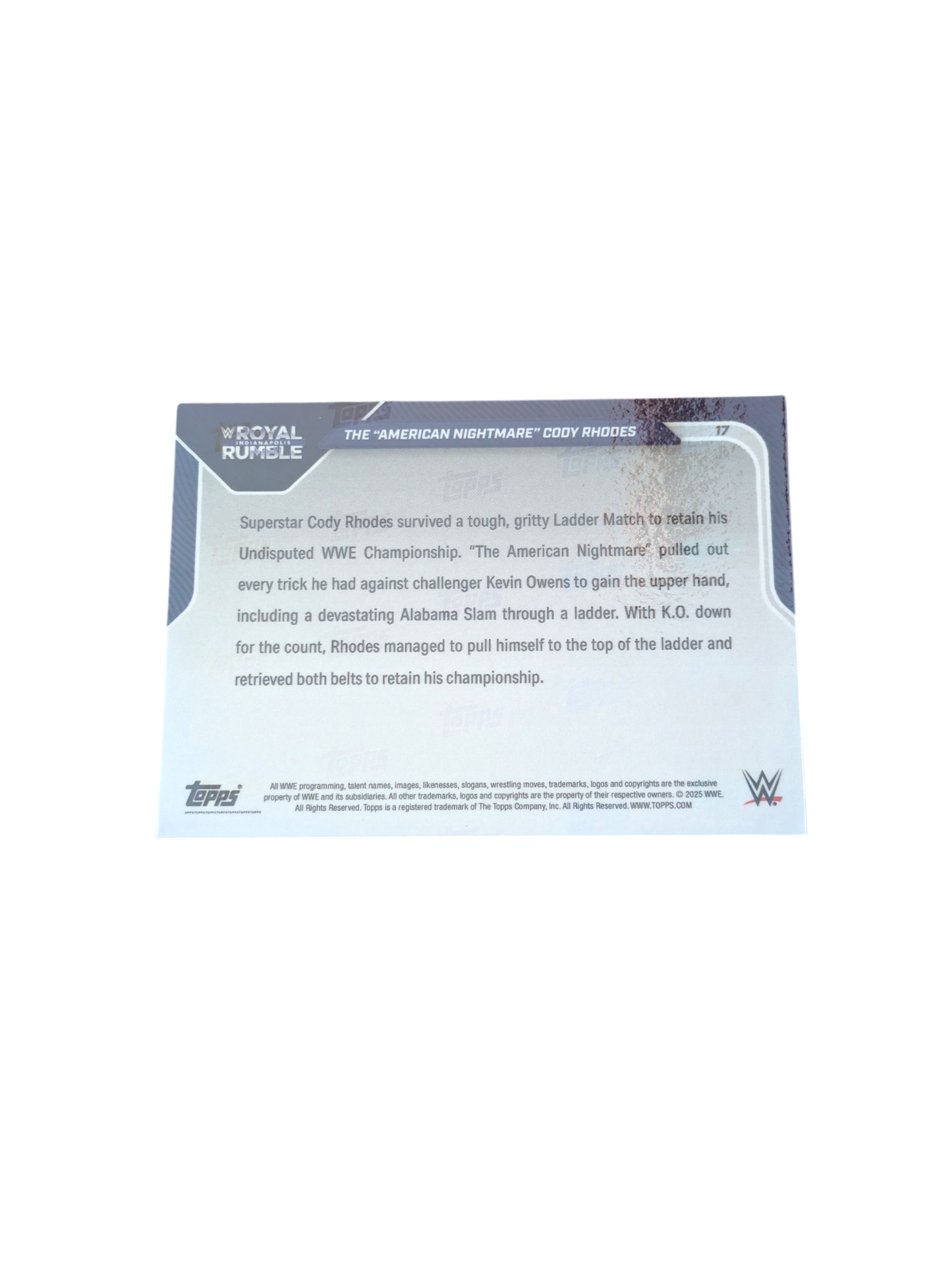 2025 Topps WWE Title Ladder Match Royal Rumble Cody Rhodes #17 card