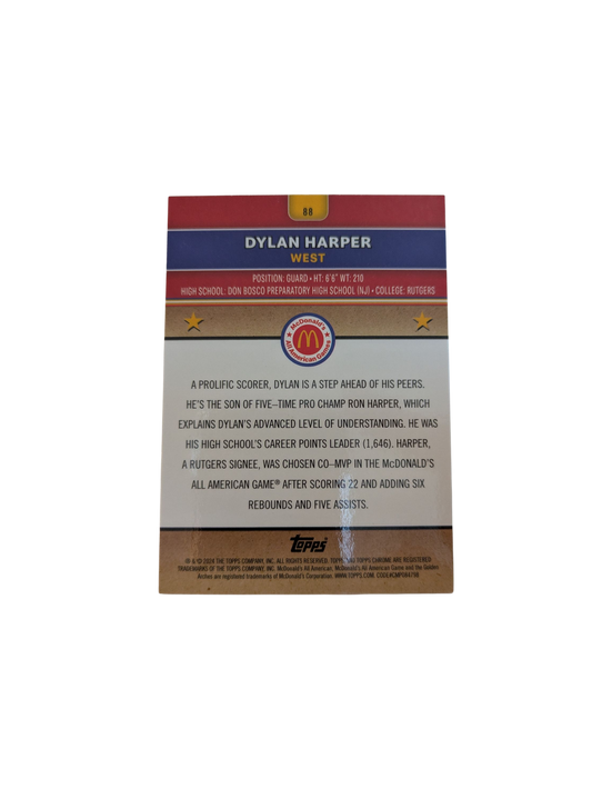 2024 Topps Chrome McDonald's All American Games Dylan Harper #88 Card