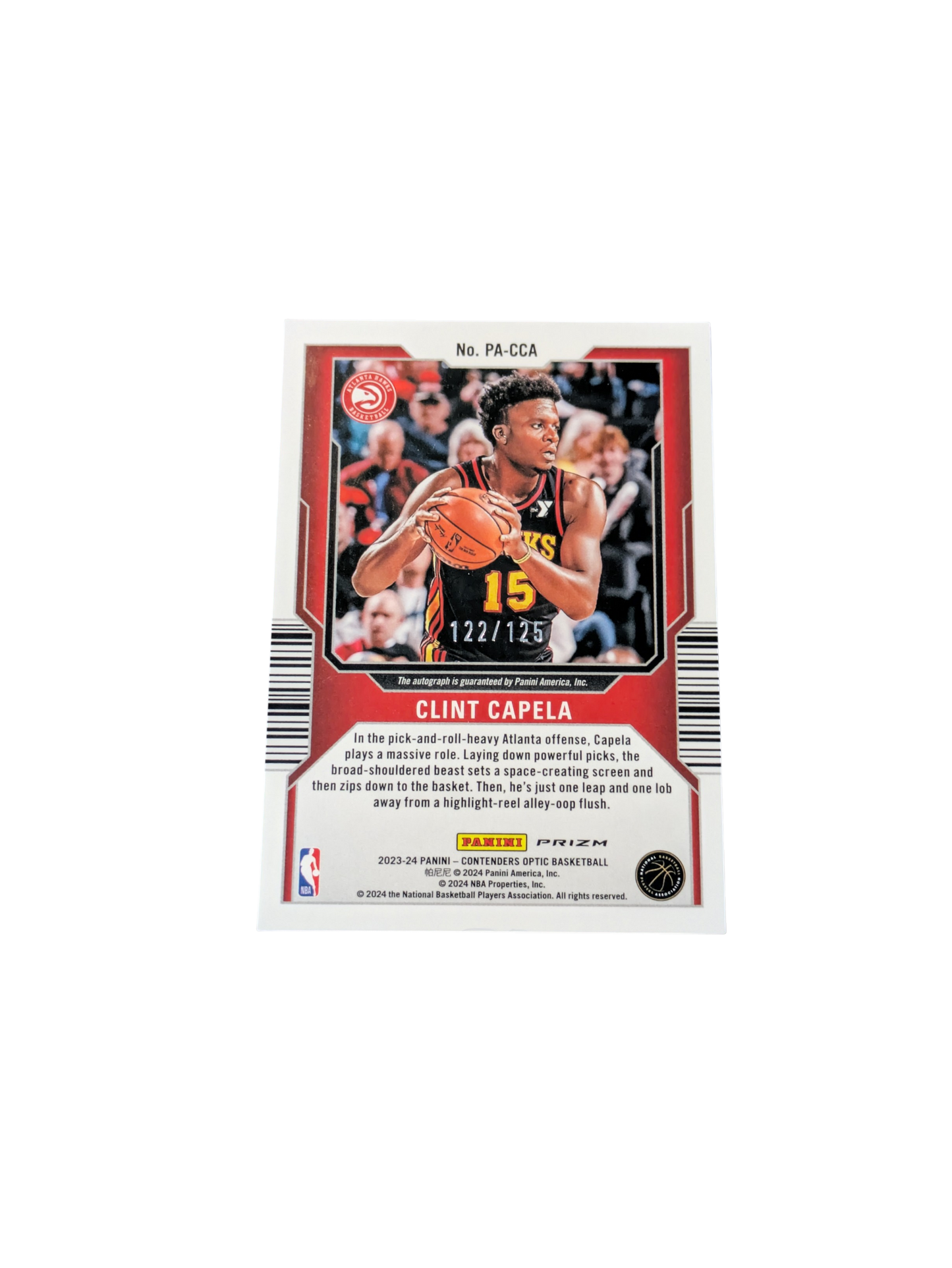 2024 Panini Condenters Optic Atlanta Hawks Clint Capela Auto /125 Card