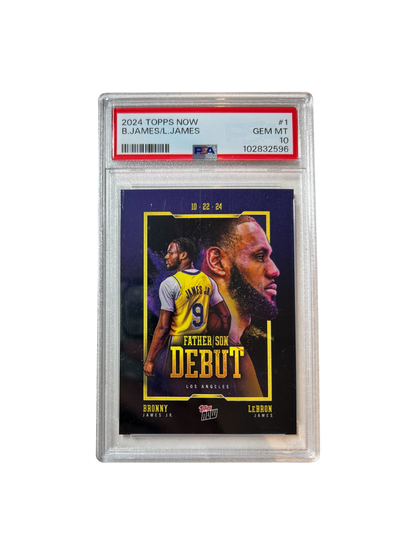 2024 Topps Now Bronny LeBron James Father & Son DEBUT PSA 10 Card