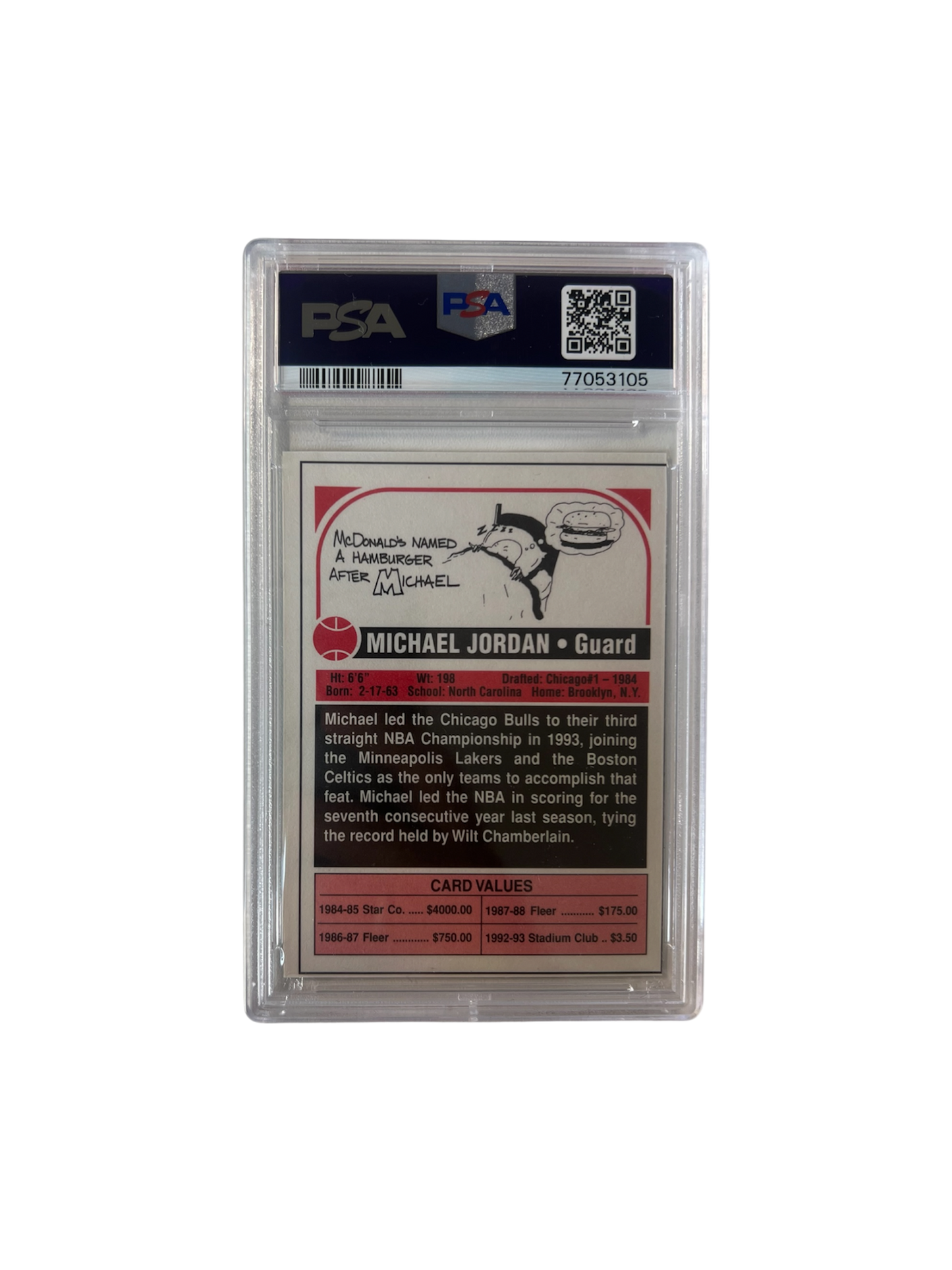 1994 SCD Sports Card Hand-cut Michael Jordan PSA Card