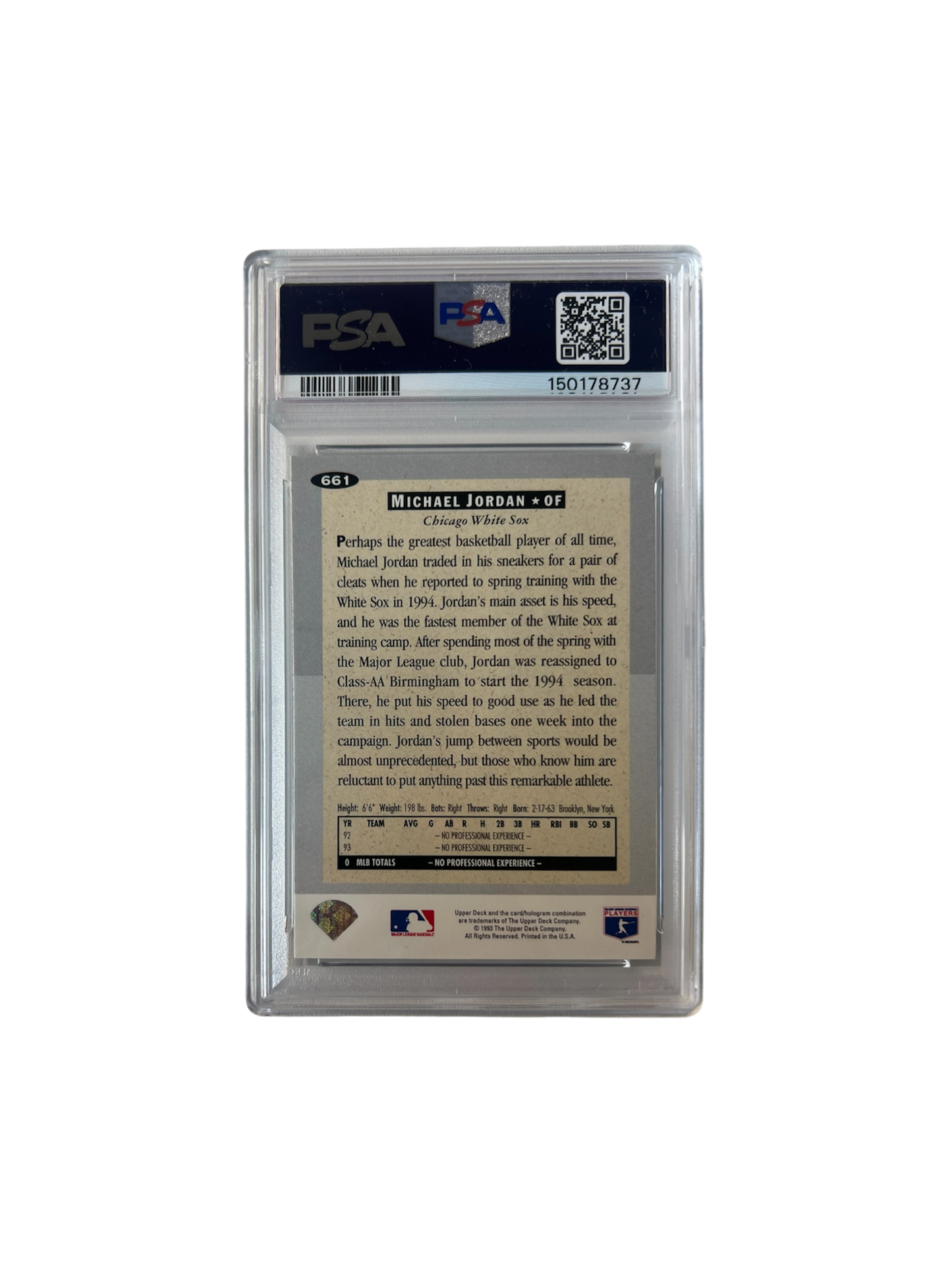 1994 Upper Deck Collector's Choice Michael Jordan SILVER SIGNATURE PSA Card
