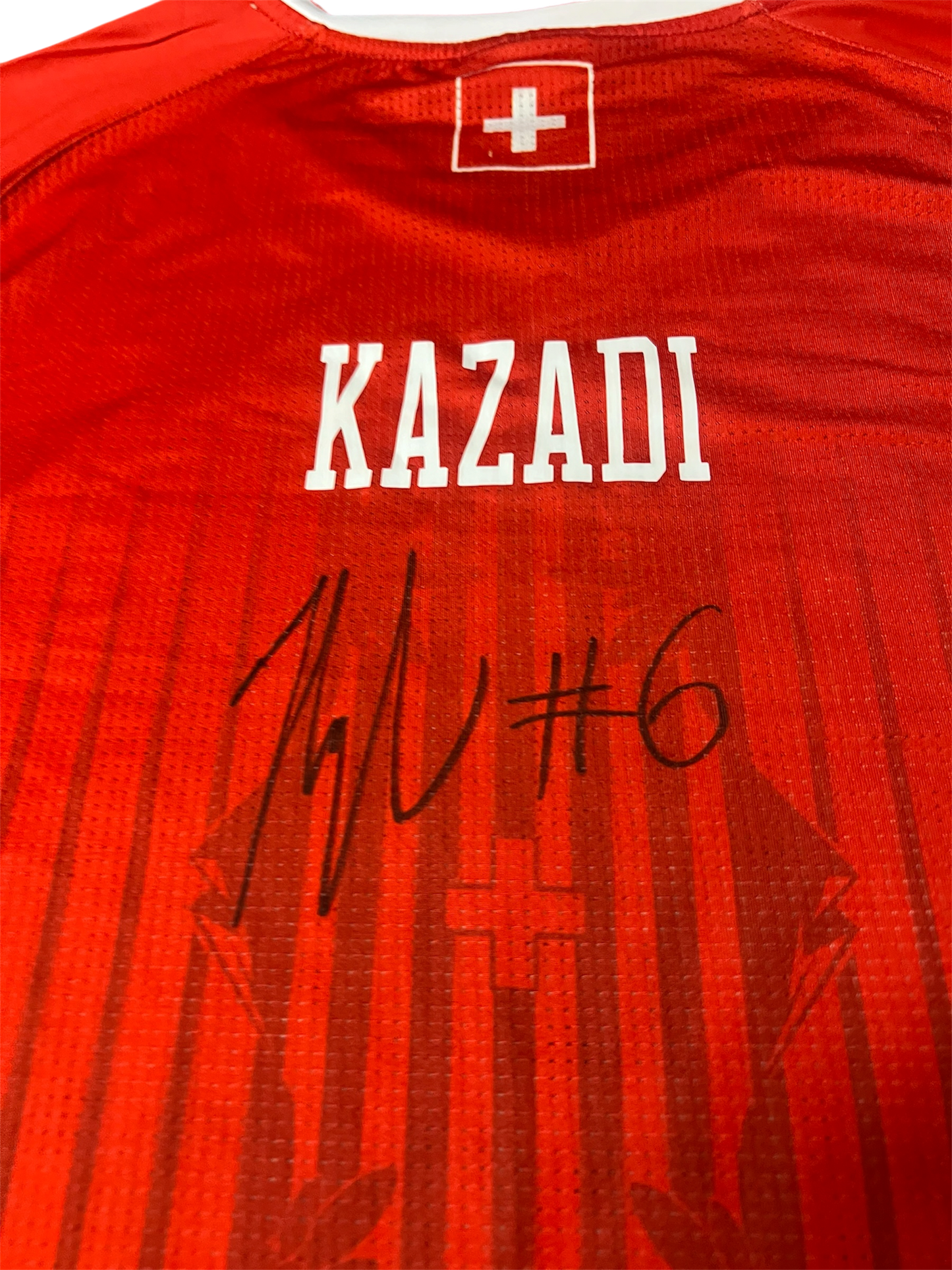 Switzerland Basketball Shooting Shirt Game Worn & Signed by Jonathan Kazadi