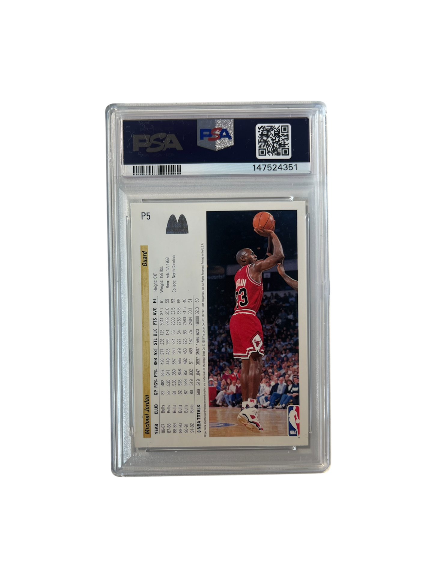 1992 Upper Deck McDonald's Michael Jordan PSA Card