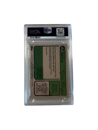 2023-24 Topps PSG Kylian Mbappé Patch Relic PSA Card