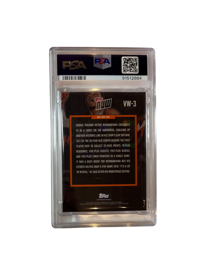 2023 Topps Now Victor Wembanyama History PSA Card