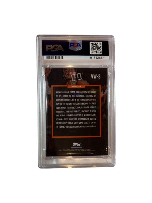 2023 Topps Now Victor Wembanyama History PSA Card