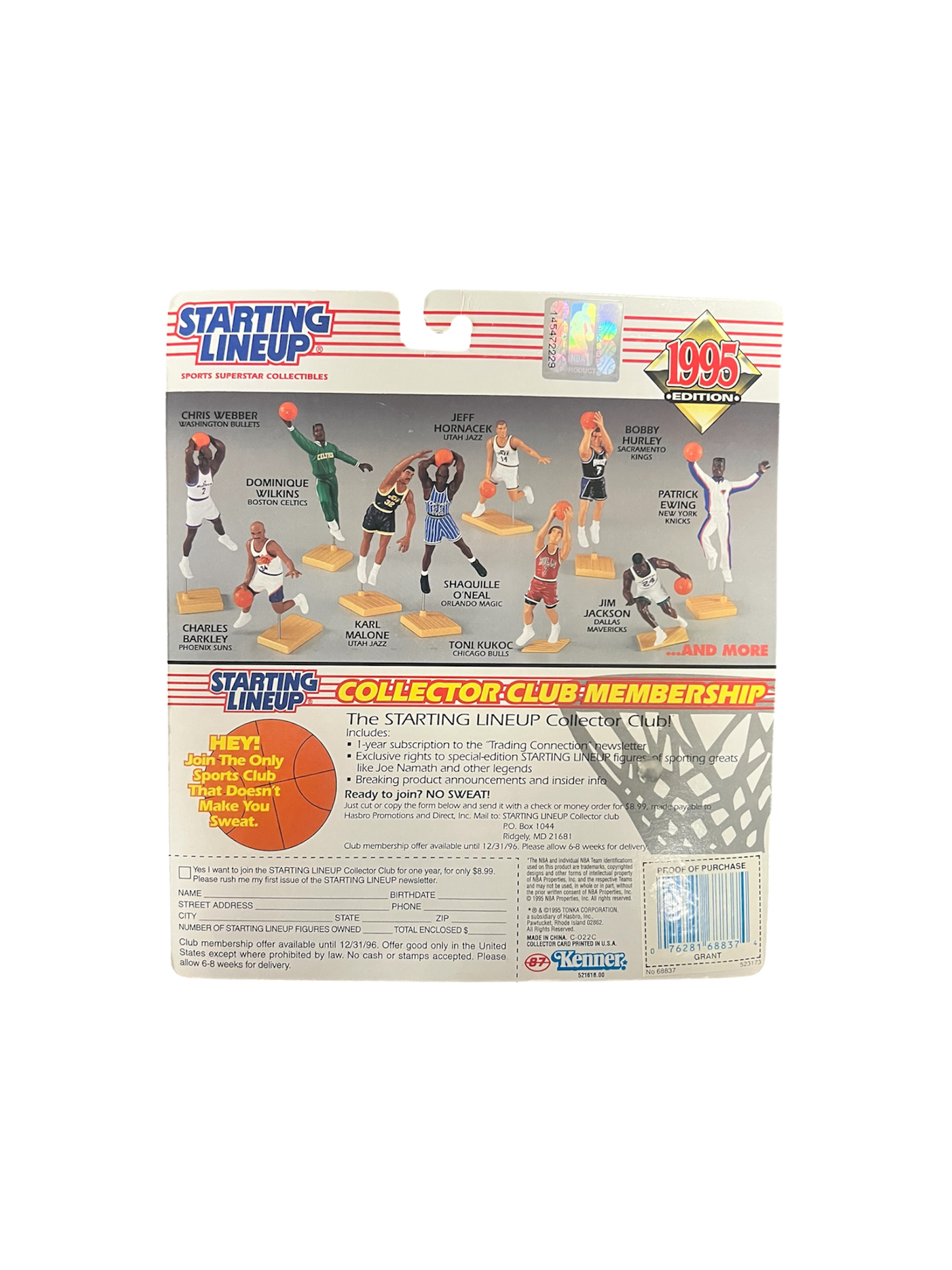 1995 Kenner Starting Lineup Horace Grant Orlando Magic Action Figure with card