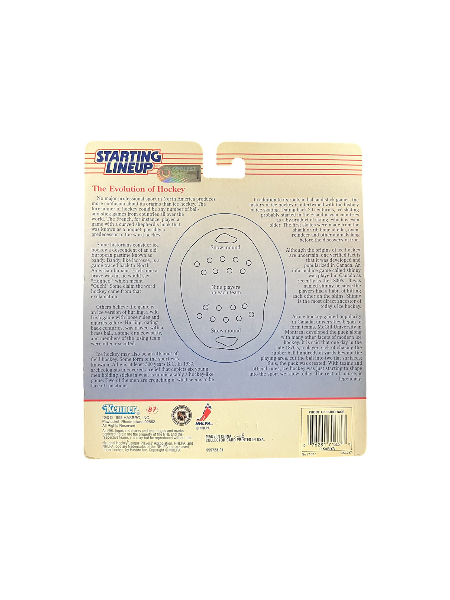 1998 Kenner Starting Lineup Paul Kariya Mighty Ducks Action Figure with card