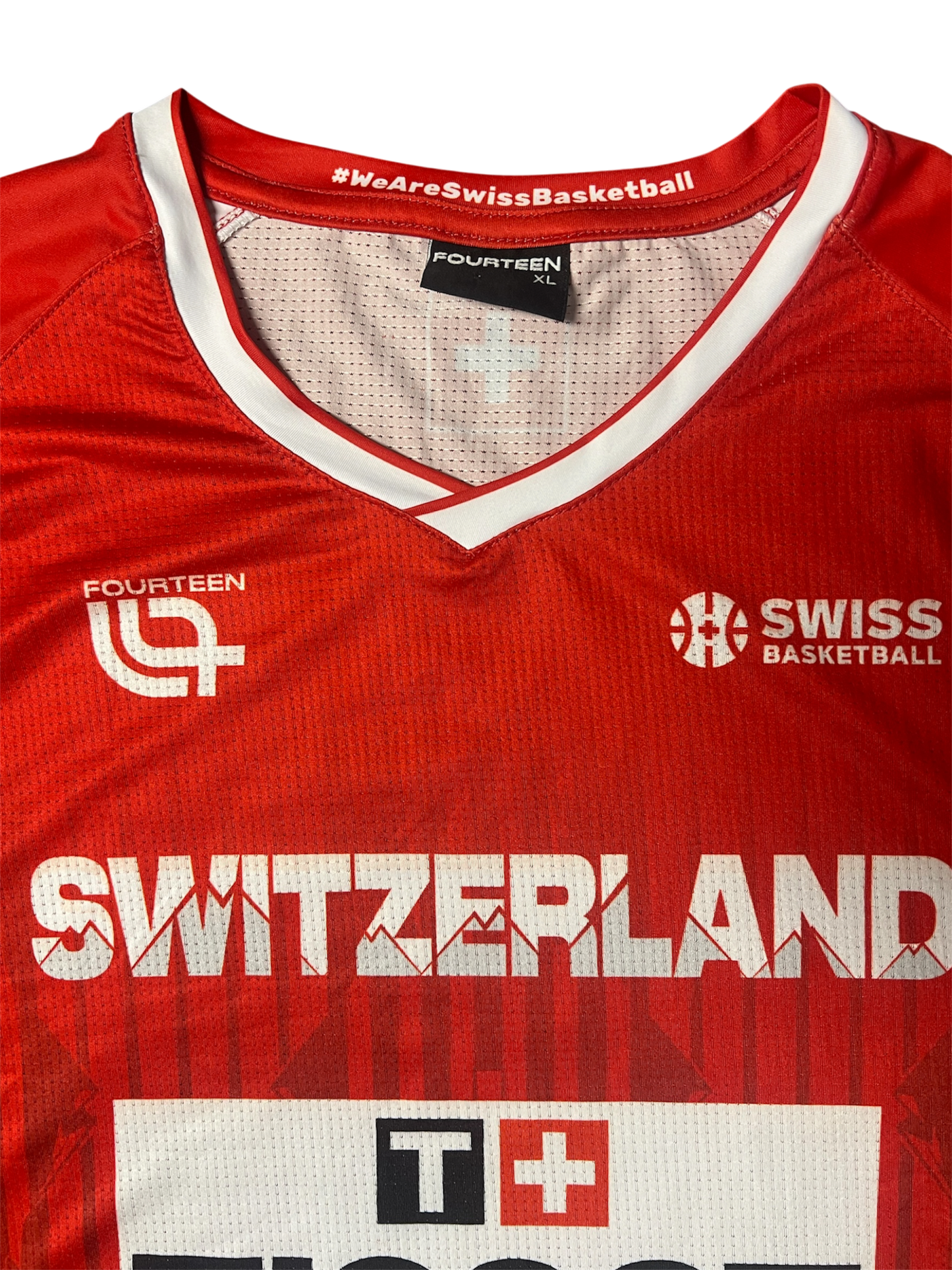 Switzerland Basketball Shooting Shirt Game Worn & Signed by Jonathan Kazadi