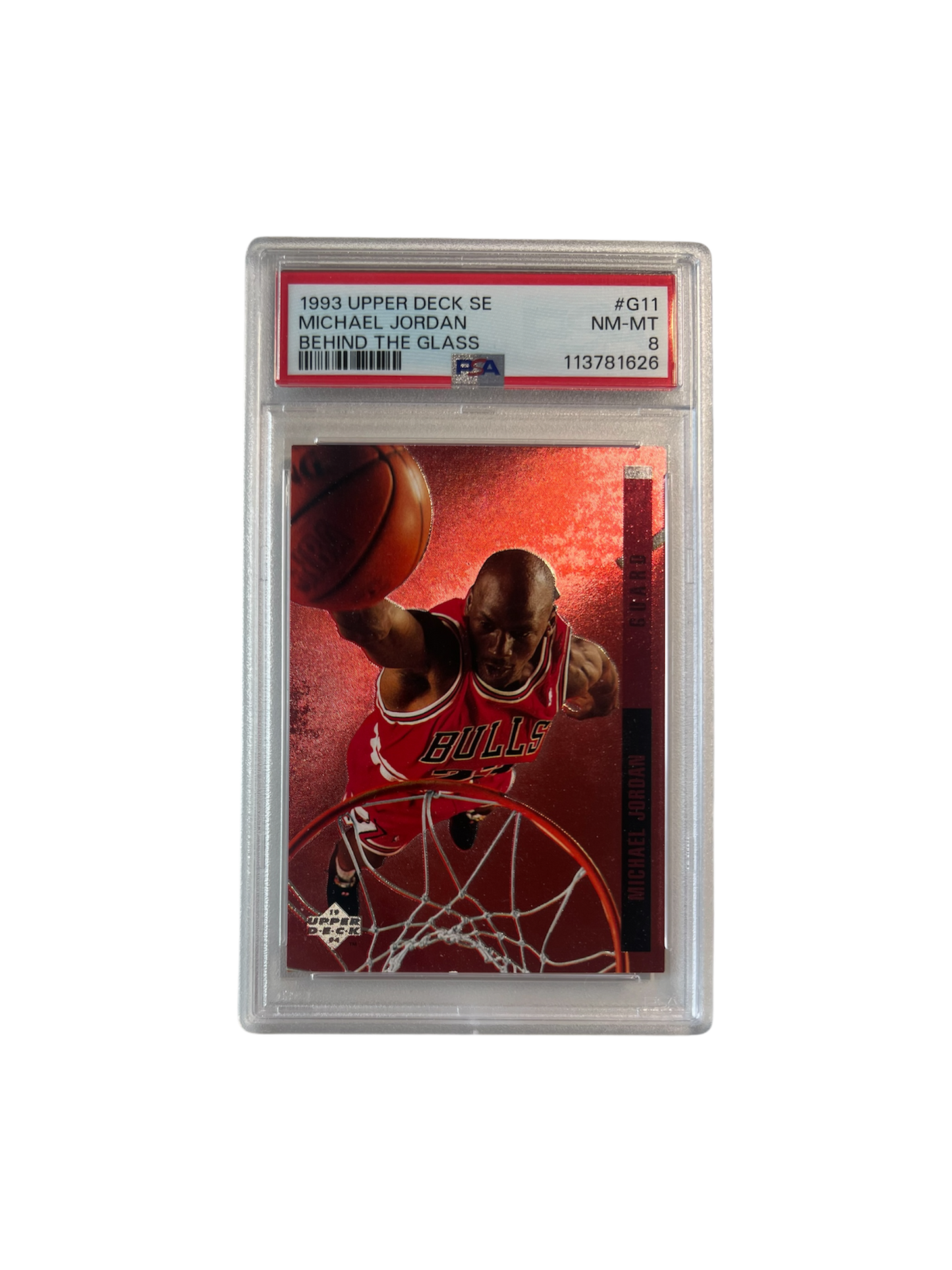 1993 Upper Deck SE Behind the Glass Michael Jordan PSA Card